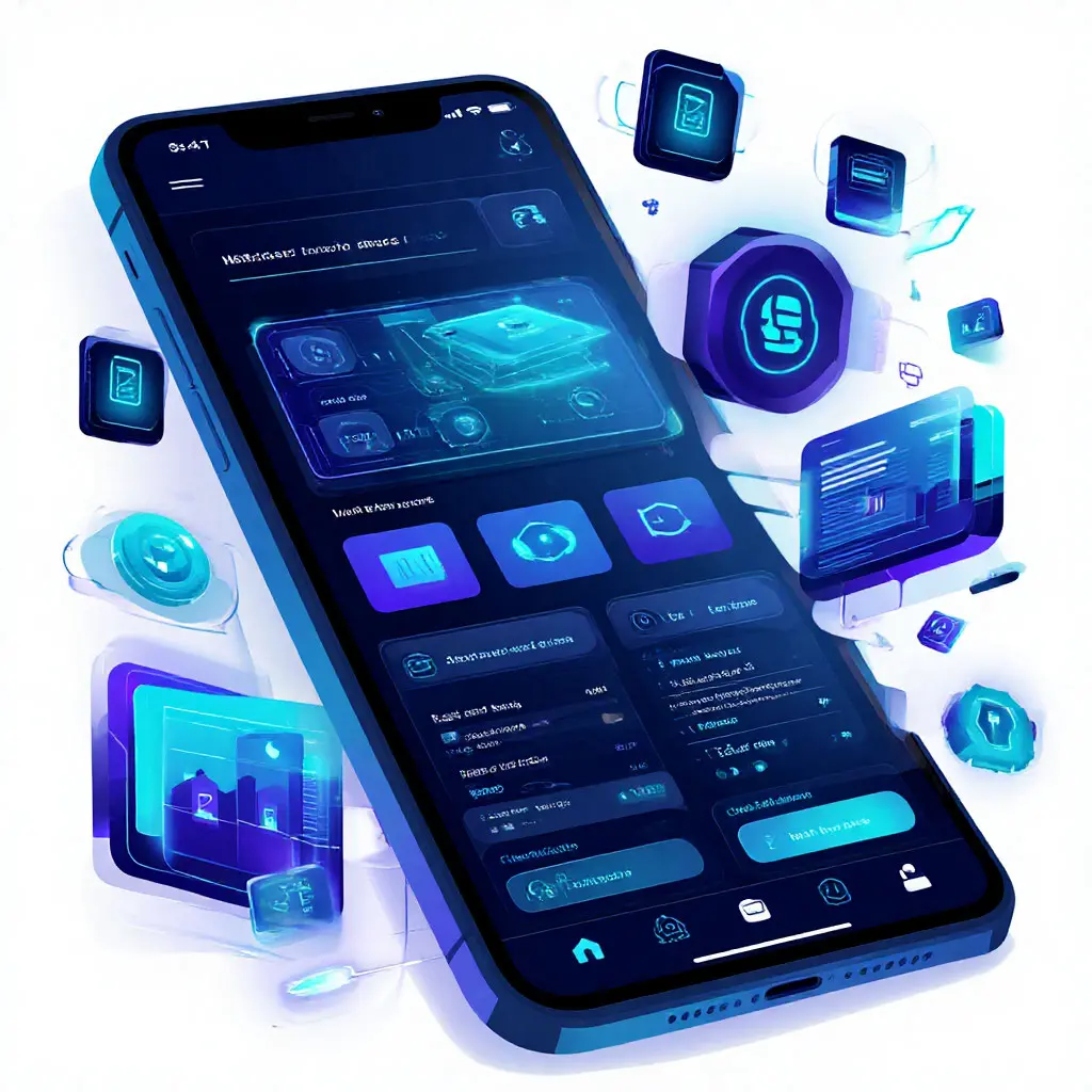 Abstract mobile app interface